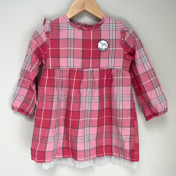 NWT Sanetta Red Plaid Dress - Picture 1 of 8